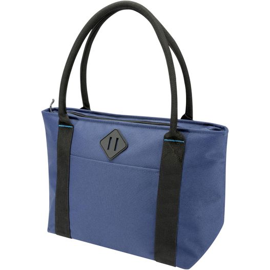 eine blaue und schwarze tasche mit schwarzem griff REPREVE® Our Ocean™ GRS RPET Kühltasche für 12 Dosen 11L (Bild 1)