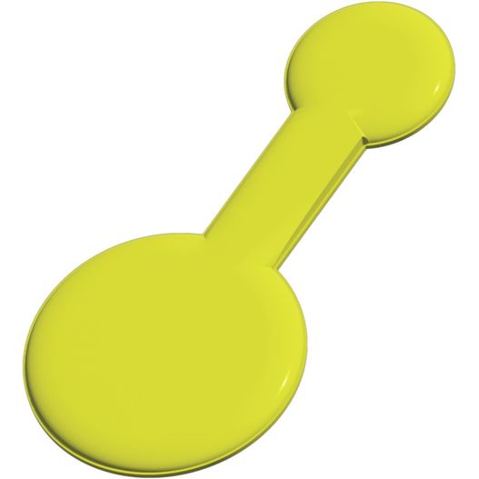 ein gelber hund knochen geformt objekt auf einem weißen hintergrund RFX™ M-10 Runder, reflektierender PVC-Magnet, groß (Bild 1)