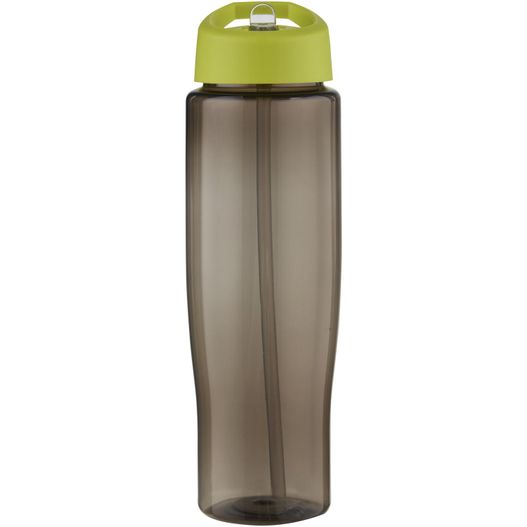eine graue und grüne wasserflasche mit stroh H2O Active® Eco Tempo 700 ml Sportflasche mit Ausgussdeckel (Bild 1)