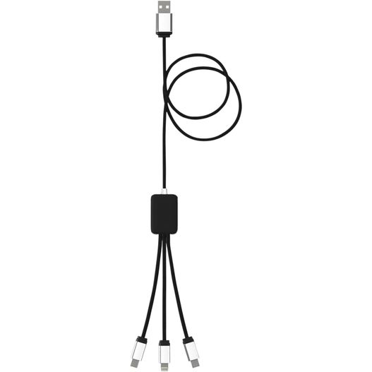 ein schwarzes und weißes bild eines usb-kabels SCX.design C17 Easy to Use Ladekabel mit Leuchtlogo (Bild 1)