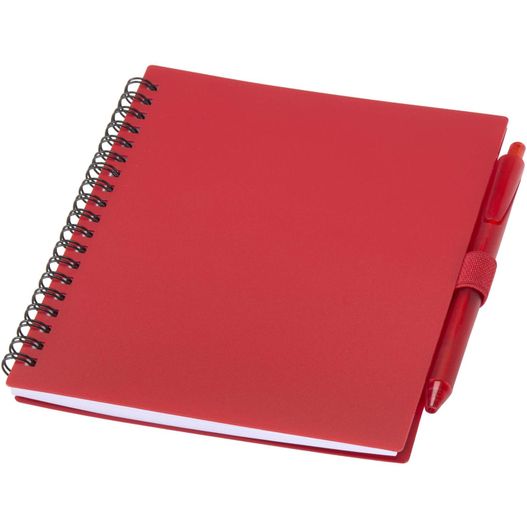 Niove Softcover Notizbuch aus recyceltem Kunststoff mit Kugelschreiber (blaue Mine) (Bild 1)