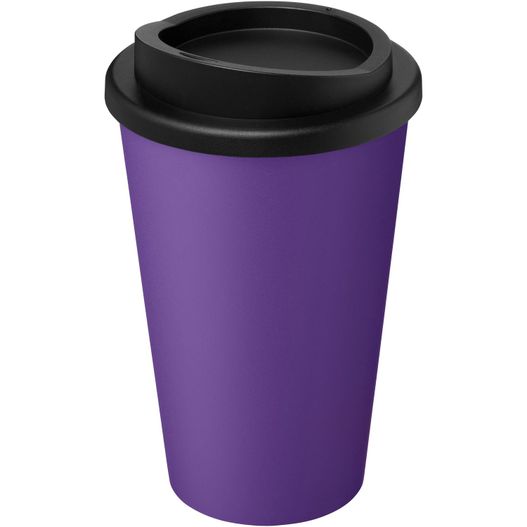 eine lila tasse mit einem schwarzen deckel und einem schwarzen deckel Americano® recycelter isolierter 350 ml Becher (Bild 1)