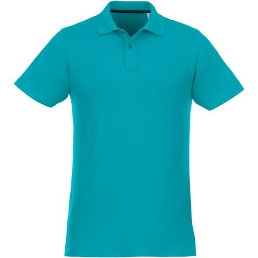 ein türkisfarbenes poloshirt mit einem weißen logo auf der brust Helios Poloshirt für Herren (Bild 1)