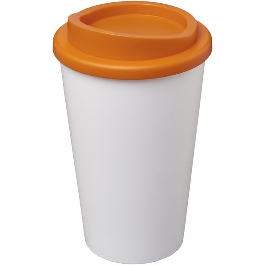eine weiße tasse mit orangem deckel Americano® 350 ml Isolierbecher (Bild 1)