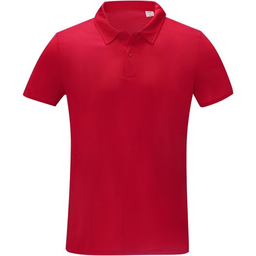 ein rotes poloshirt mit einem weißen logo auf der brust Deimos Poloshirt cool fit mit Kurzärmeln für Herren (Bild 1)