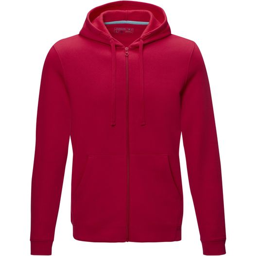 ein rotes sweatshirt mit kapuze darauf Ruby Hoodie mit durchgehendem Reißverschluss aus Bio-Material für Herren (Bild 1)