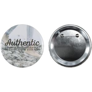 Metallbutton 75mm mit doppelt gesicherter Nadel