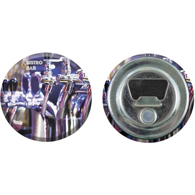 Metallbutton 56mm mit Flaschenöffner und Magnet