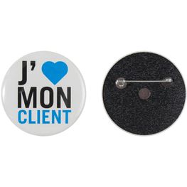 Produktabbildung Metallbutton 50mm mit doppelt gesicherter Nadel Metallbutton 50mm mit doppelt gesicherter Nadel