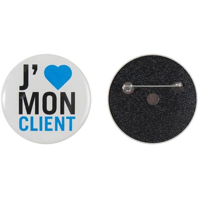 Metallbutton 50mm mit doppelt gesicherter Nadel