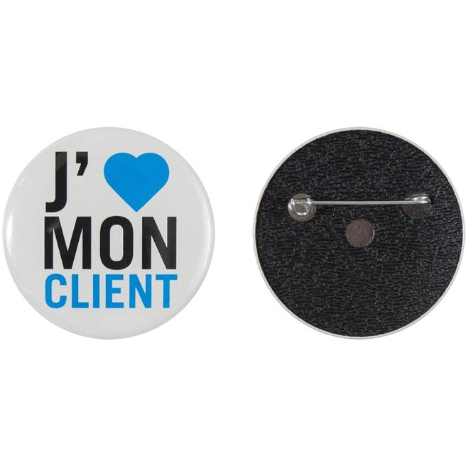 Produktabbildung Metallbutton 50mm mit doppelt gesicherter Nadel Metallbutton 50mm mit doppelt gesicherter Nadel