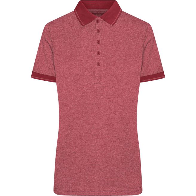 Ladies' Heather Polo - Melange Polo mit modischen Details