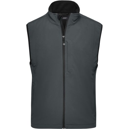 eine graue weste mit einem reißverschlusskragen Men's Softshell Vest - Trendige Weste aus Softshell (Bild 1)