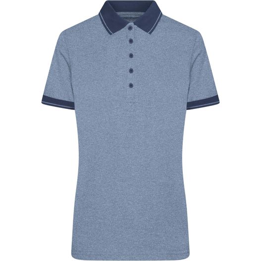 Ladies' Heather Polo - Melange Polo mit modischen Details (Bild 1)