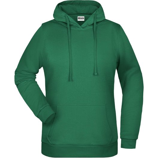 ein grüner kapuze mit einem weißen logo auf der vorderseite Ladies' Promo Hoody - Klassisches Kapuzensweat (Bild 1)