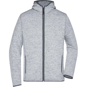 Men's Knitted Fleece Hoody - Kapuzenjacke aus Strickfleece in Melange-Optik