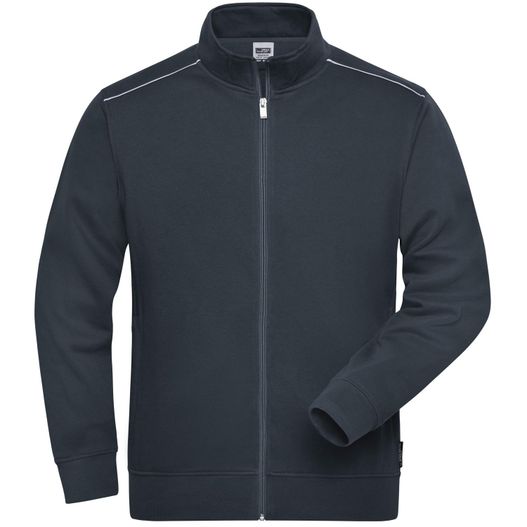 Men's Workwear Sweat-Jacket - SOLID - - Sweatjacke mit Stehkragen und Kontrastpaspel (Bild 1)