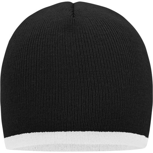 Beanie with Contrasting Border - Enganliegende Strickmütze ohne Umschlag (Bild 1)