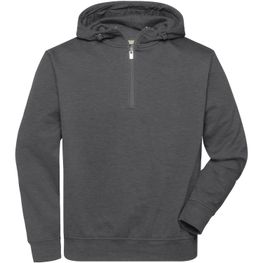 BIO Workwear-Half Zip Hoody - Sweatshirt mit Kapuze und Reißverschluss