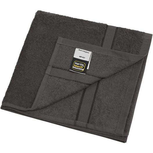 ein schwarzes handtuch auf einem weißen hintergrund gefaltet Hand Towel - Handtuch im dezenten Design (Bild 1)