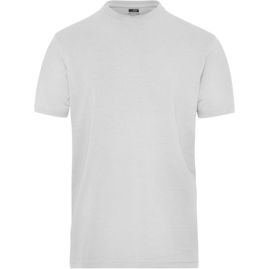 ein weißes t-shirt mit kragen Men's BIO Stretch-T Work - SOLID - - T-Shirt aus weichem Elastic-Single-Jersey (Bild 1)