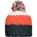 Crocheted Cap with Pompon - Angesagte 3-farbige Häkelmütze mit Pompon