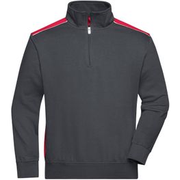 Workwear Half-Zip Sweat - COLOR - - Sweatshirt mit Stehkragen, Reißverschluss und Kontrasteinsätzen
