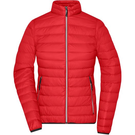 eine rote jacke mit reißverschluss auf der brust Ladies' Down Jacket - Leichte Daunenjacke im klassischen Design (Bild 1)