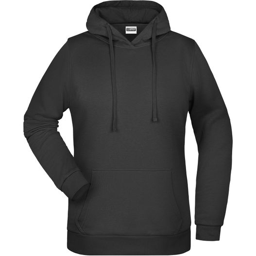 ein schwarzer kapuzenpullover mit kapuze drauf Ladies' Promo Hoody - Klassisches Kapuzensweat (Bild 1)