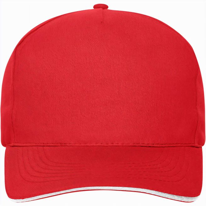 5 Panel Sandwich Cap Bio Cotton - 5 Panel Cap mit ungebürsteter Oberfläche