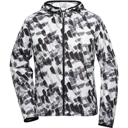 eine weiße und schwarze jacke mit kapuze Ladies' Sports Jacket - Leichte Jacke aus recyceltem Polyester für Sport und Freizeit (Bild 1)