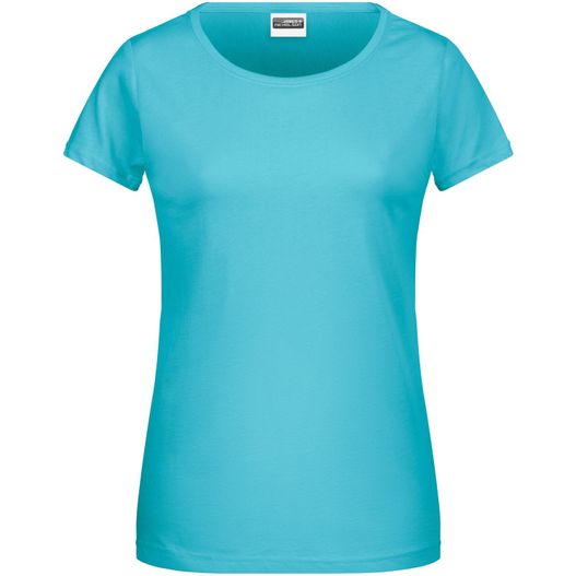 ein frauen t - shirt in türkis Ladies' Basic-T - Damen T-Shirt in klassischer Form (Bild 1)