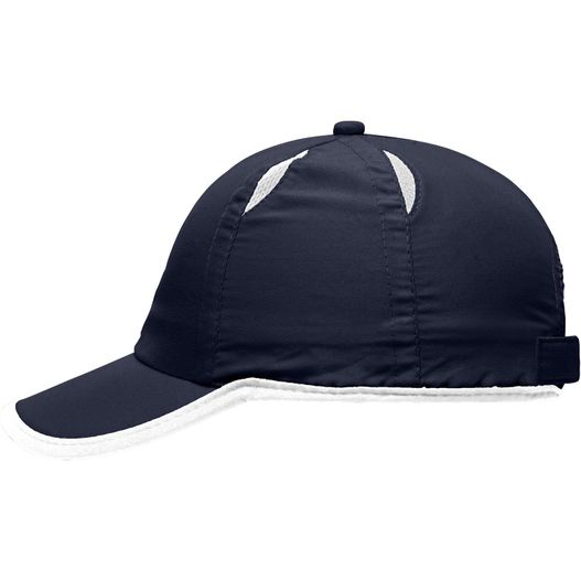 eine baseballkappe mit einem weißen streifen auf der seite 6 Panel Micro-Edge Sports Cap - Sportliches 6 Panel Cap aus Microfaser für alle Witterungsbedingungen (Bild 1)