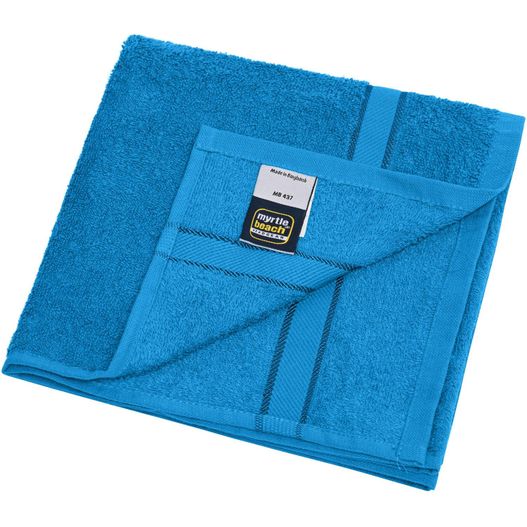 ein blaues handtuch auf einem weißen hintergrund gefaltet Hand Towel - Handtuch im dezenten Design (Bild 1)