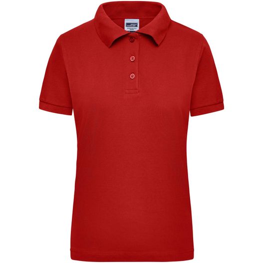 ein rotes poloshirt mit weißem kragen Workwear Polo Women - Strapazierfähiges klassisches Poloshirt (Bild 1)