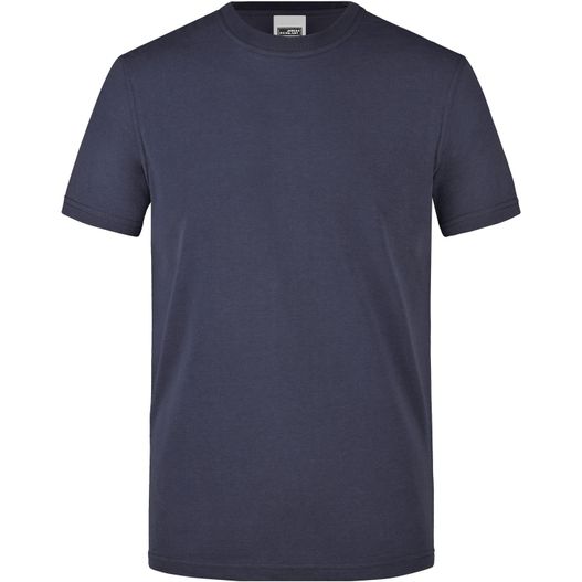 ein navy t - shirt mit einem weißen logo auf der brust Men's Workwear T-Shirt - Strapazierfähiges und pflegeleichtes T-Shirt (Bild 1)