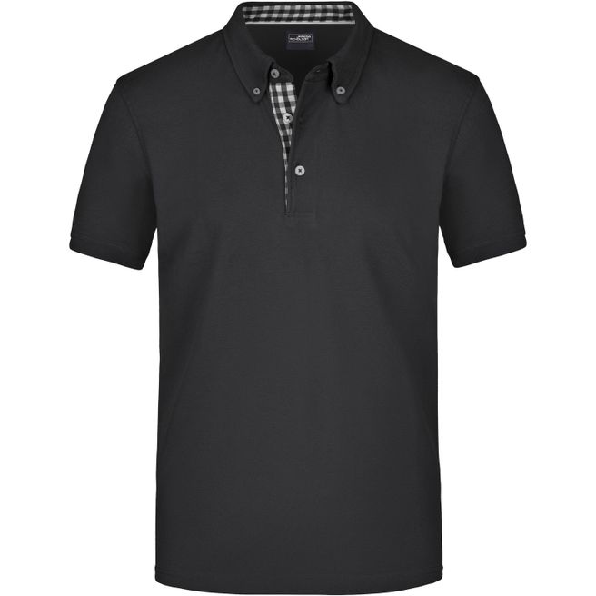 Men's Plain Polo - Polo mit Button-Down Kragen [Gr. 3XL]