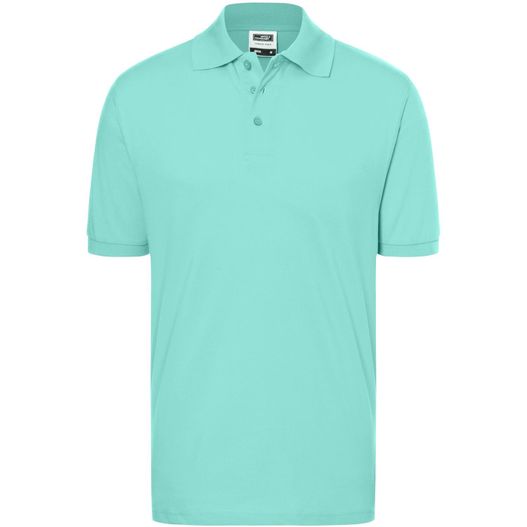 ein hellgrünes poloshirt mit weißem kragen Classic Polo - Hochwertiges Polohemd mit Armbündchen (Bild 1)
