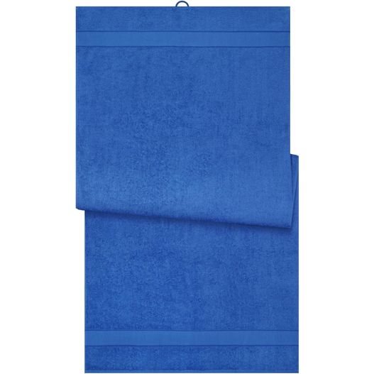 ein blaues handtuch auf einem weißen hintergrund gefaltet Bath Sheet - Badetuch im modischen Design (Bild 1)