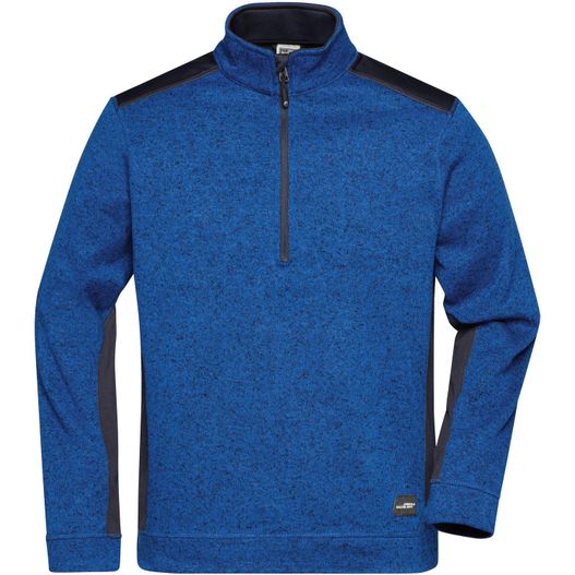 Men's Knitted Workwear Fleece Half-Zip - STRONG - - Pflegeleichter Strickfleece Troyer im Materialmix (Bild 1)