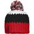Crocheted Cap with Pompon - Angesagte 3-farbige Häkelmütze mit Pompon