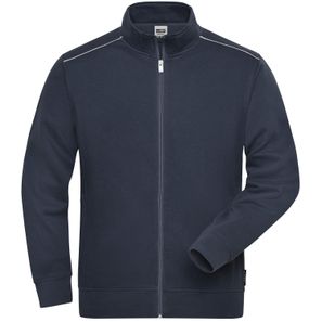Men's Workwear Sweat-Jacket - SOLID - - Sweatjacke mit Stehkragen und Kontrastpaspel
