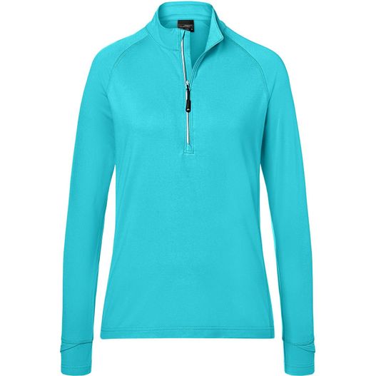 Ladies' Sports  Shirt Half-Zip - Langarm-Shirt mit Reißverschluss für Sport und Freizeit (Bild 1)
