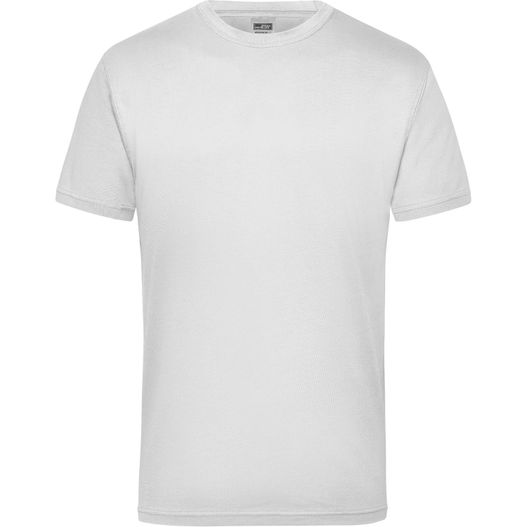 ein weißes t-shirt mit schwarzem logo auf der brust Workwear-T Men - Strapazierfähiges klassisches T-Shirt (Bild 1)