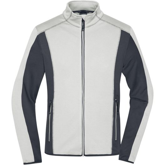 eine weiße und graue jacke mit reißverschluss Men's Structure Fleece Jacket - Stretchfleecejacke im sportlichen Look (Bild 1)