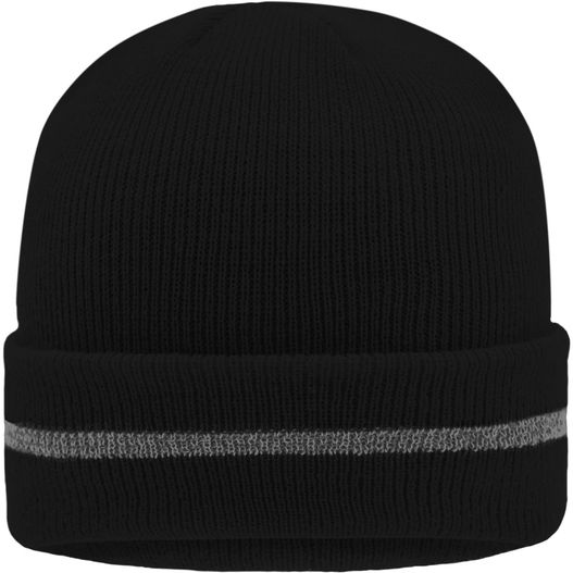 Reflective Beanie - Klassische Strickmütze mit einem reflektierenden Streifen im Umschlag (ohne Schutzfunktion/keine PSA) (Bild 1)