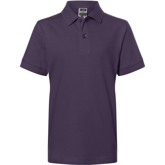 ein lila poloshirt mit einem weißen logo auf der brust Classic Polo Junior - Hochwertiges Polohemd mit Armbündchen (Bild 1)