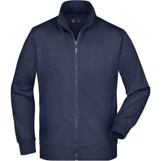 eine marinejacke mit einem reißverschlusskragen Men's Jacket - Sweatjacke aus formbeständiger Sweat-Qualität (Bild 1)