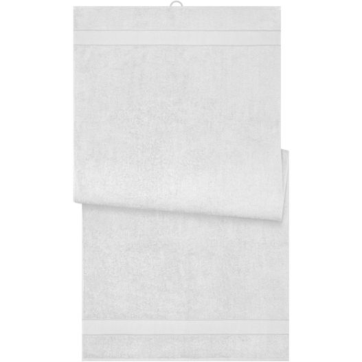 ein weißes handtuch auf einem weißen handtuch gefaltet Bath Sheet - Badetuch im modischen Design (Bild 1)