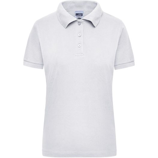 ein weißes poloshirt mit einem kragen und einem kurzen ärmel Workwear Polo Women - Strapazierfähiges klassisches Poloshirt (Bild 1)